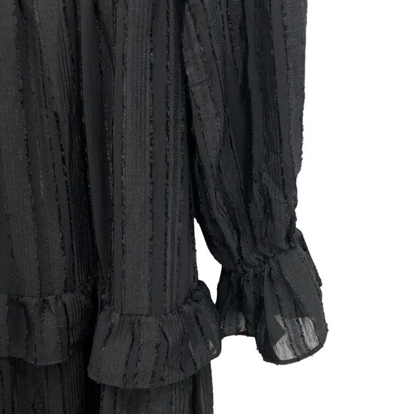 Nw Line & Dot Harlow Tiered Midi Dress M Ruffle V Neck Whimsigoth Witchy Cottage - Picture 6 of 11